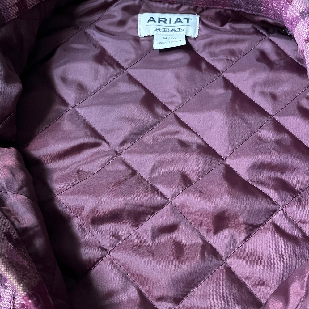 Women’s purple and pink ARIAT REAL Aztec print shacket size medium - Picture 5 of 6